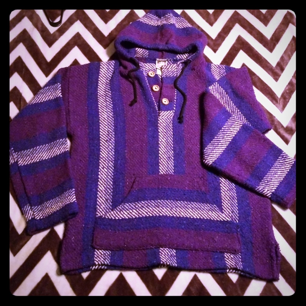 Authentic  Mexican Blanket Pullover/Drug Rug